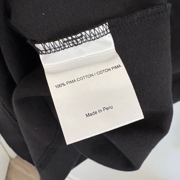 Tory Burch Black Long Sleeve Top Gold Metallic Logo 100% Cotton Small - Picture 5 of 9